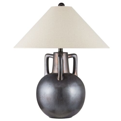 Autry Ceramic Table Lamp, Iridescent Gray