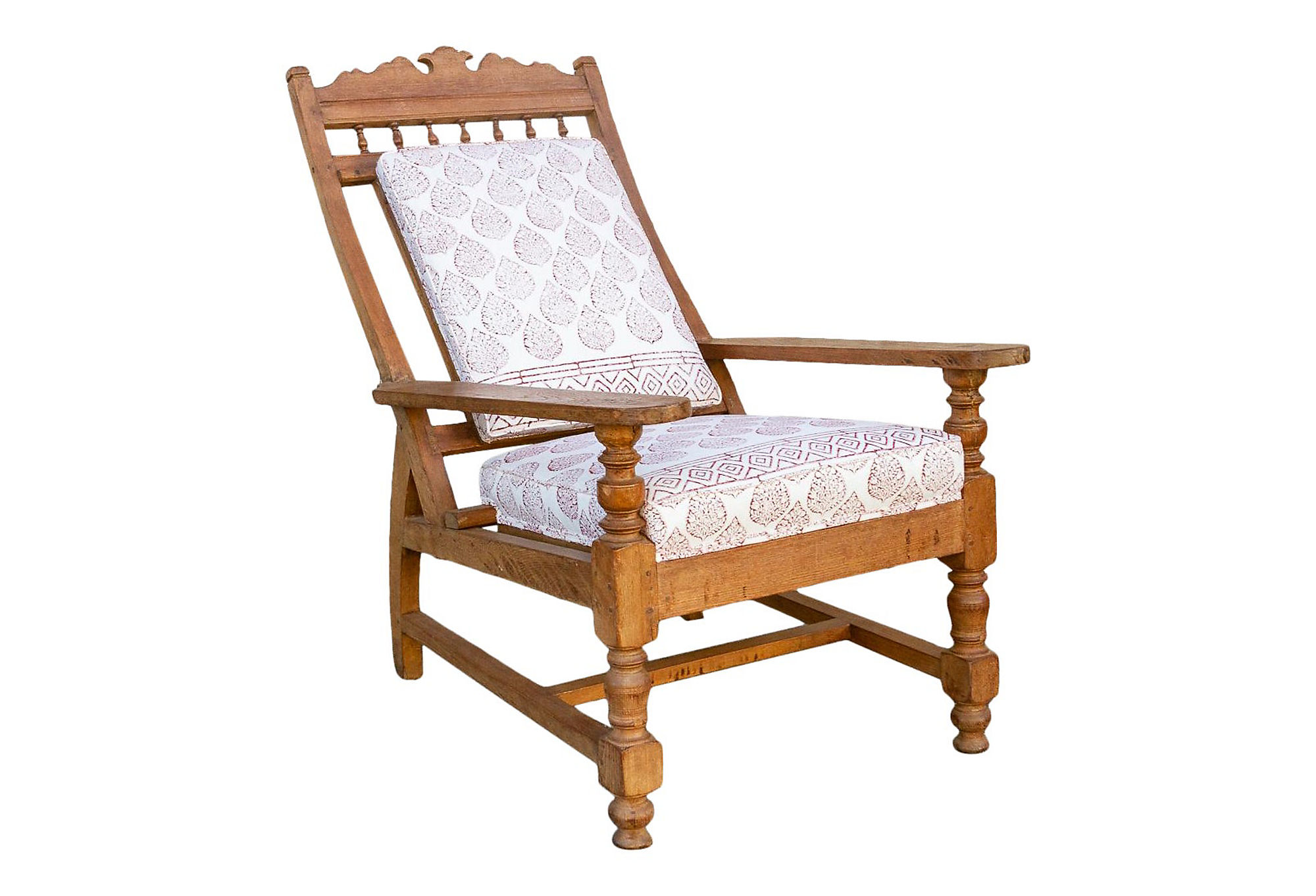 Antique Block Printed Plantation Chair~P77637565