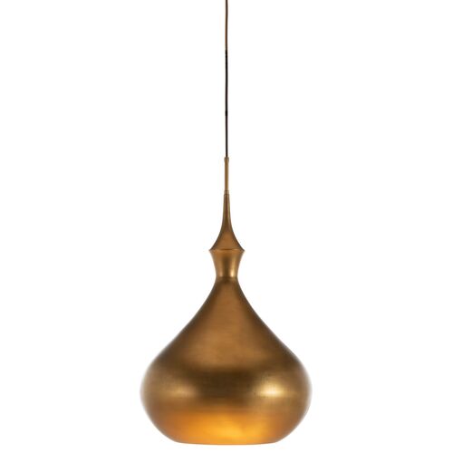 Sadie Rounded Metal Pendant, Gold