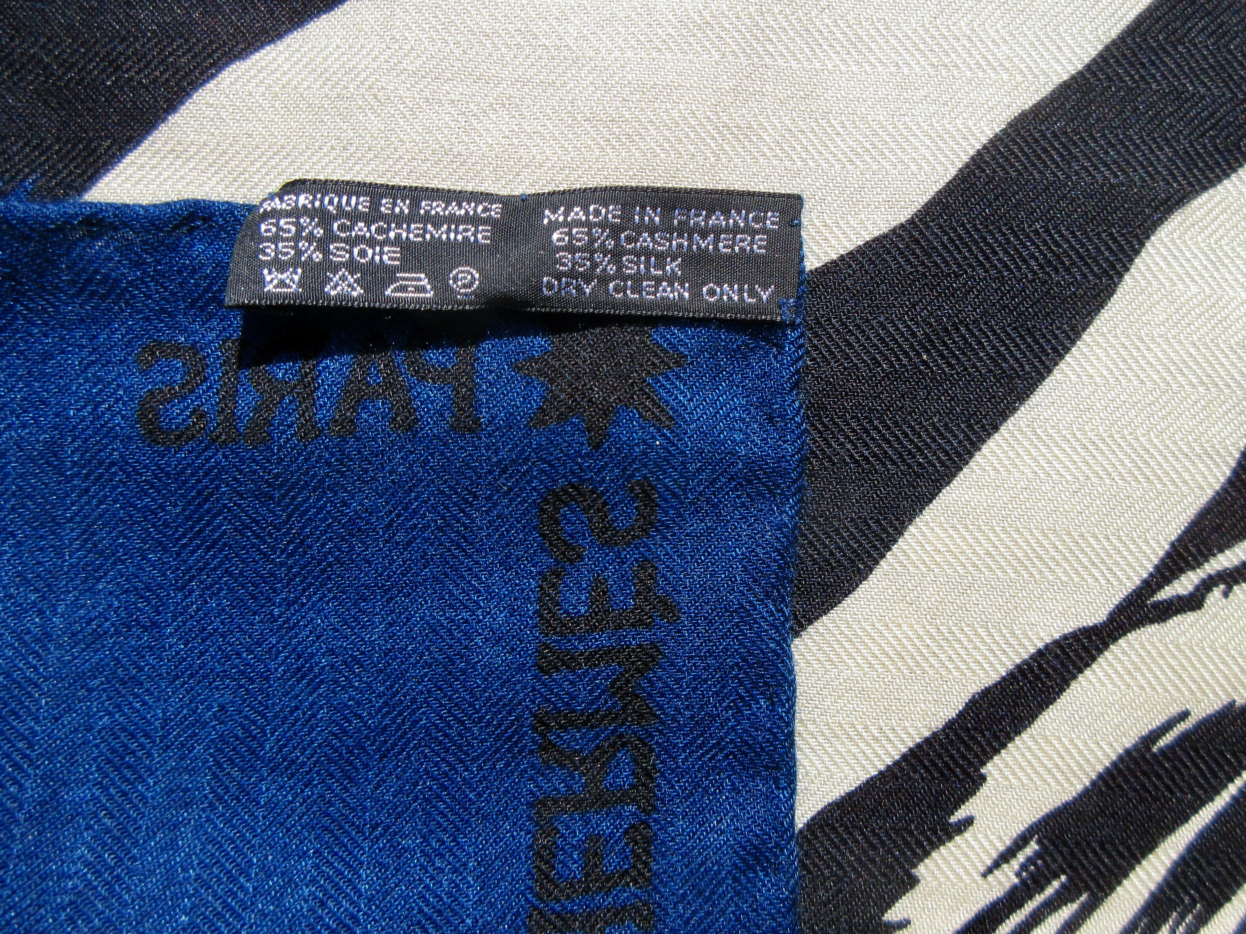 Hermes Zebra Pegasus Cashmere Shawl wBox