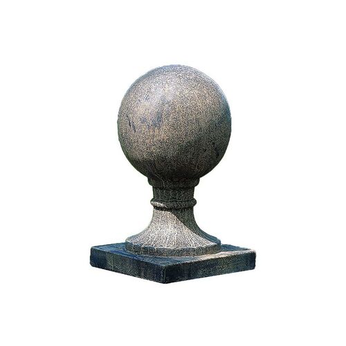 17" Sphere Small Square Base, Aged Limestone~P77430727