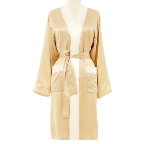 Short Kumi Robe, Ivory/White~P76065829