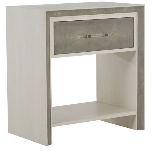 Alford Faux Shagreen Nightstand, White Cerused Oak~P111111632