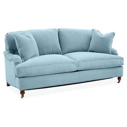 Blue Grey L Shaped Sofa