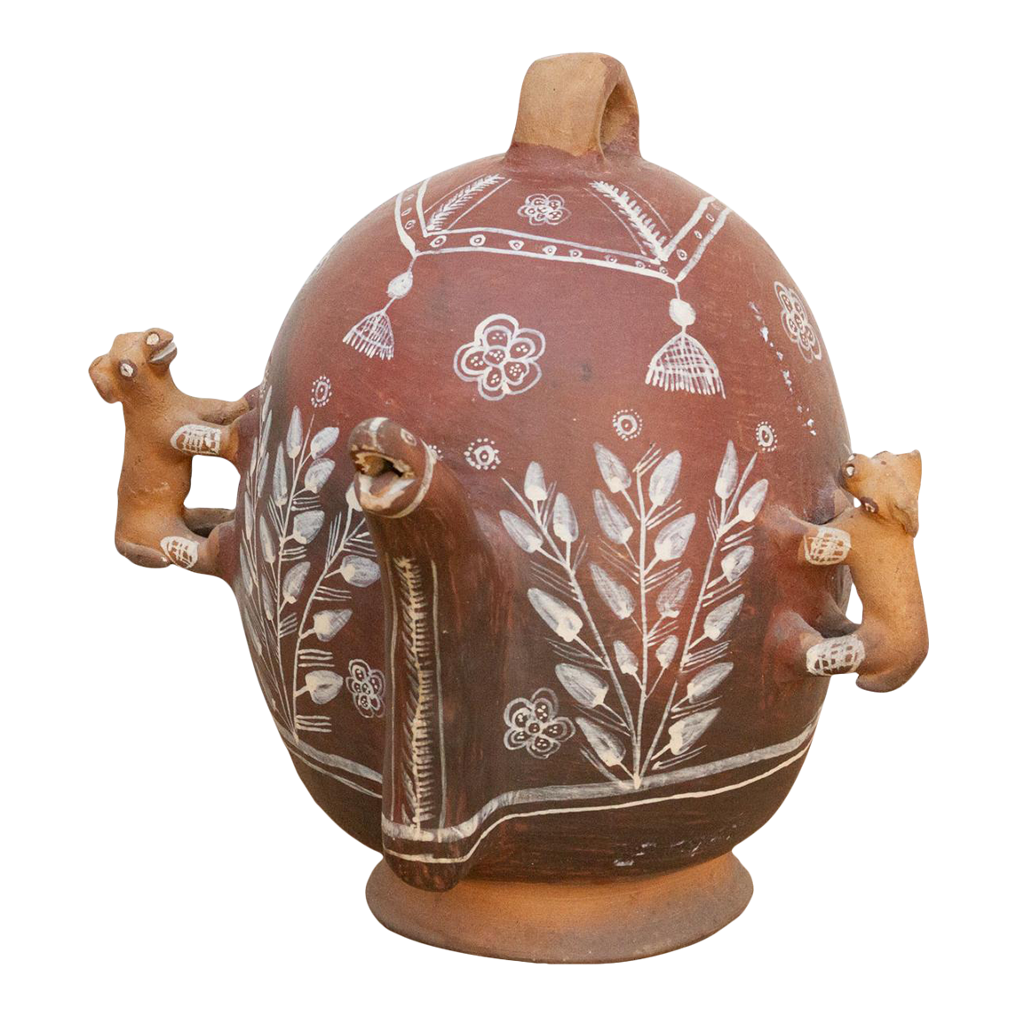 Vintage Terracotta Peruvian Clay Pitcher~P77708197