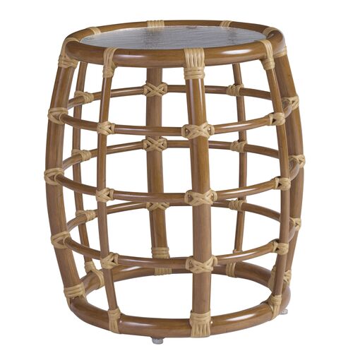 Sandpiper Bay Outdoor Aluminum Round Accent Table, Medium Brown