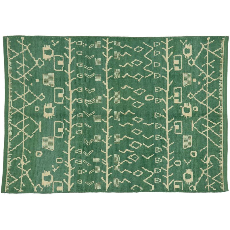 Green Moroccan Style Rug, 5'8