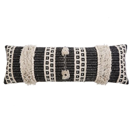 Sawyer 14x40 Handwoven Pillow, Ivory/ Black~P77605076