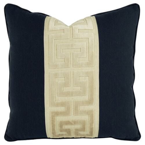 Thompson Geometric Sunbrella Pillow, Navy Thompson Geometric Sunbrella Pillow, Navy
