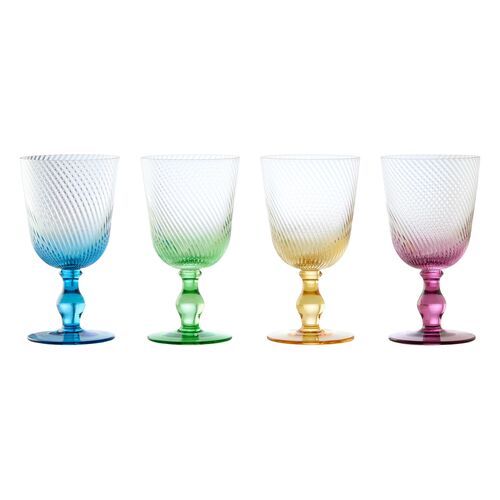 Swirl Wine Glasses, Set of 4