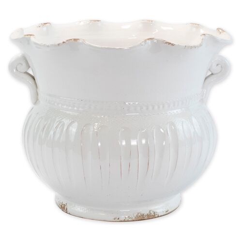 15" Garden Large Scallop Outdoor Planter, White~P77533063