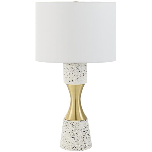 Knox Plated Cement Table Lamp, White/Gold Knox Plated Cement Table Lamp, White/Gold