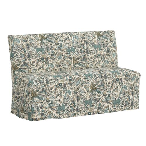 Edith Slipcover Dining Banquette, Bali Lion
