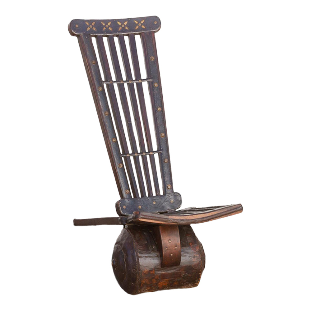 Wood & Metal Tribal Wheel Chair~P77665982