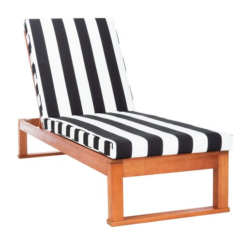 Siesta Outdoor Chaise, Natural/Black Stripe~P77647806