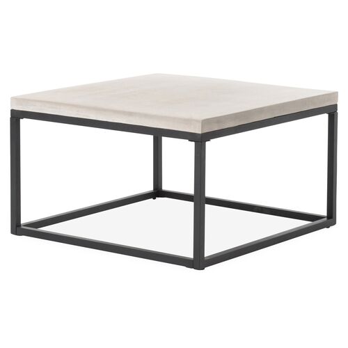 Silas Outdoor Concrete Coffee Table, Black~P77567104