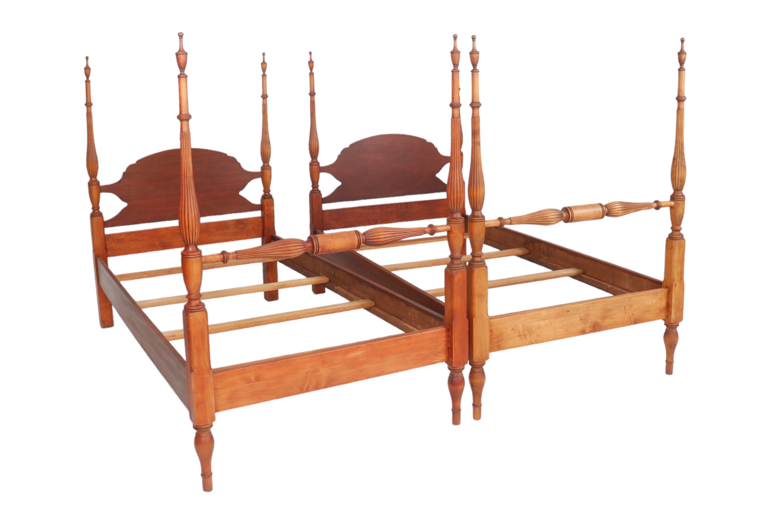 Mahogany Twin Four Poster Beds - a Pair~P77678209