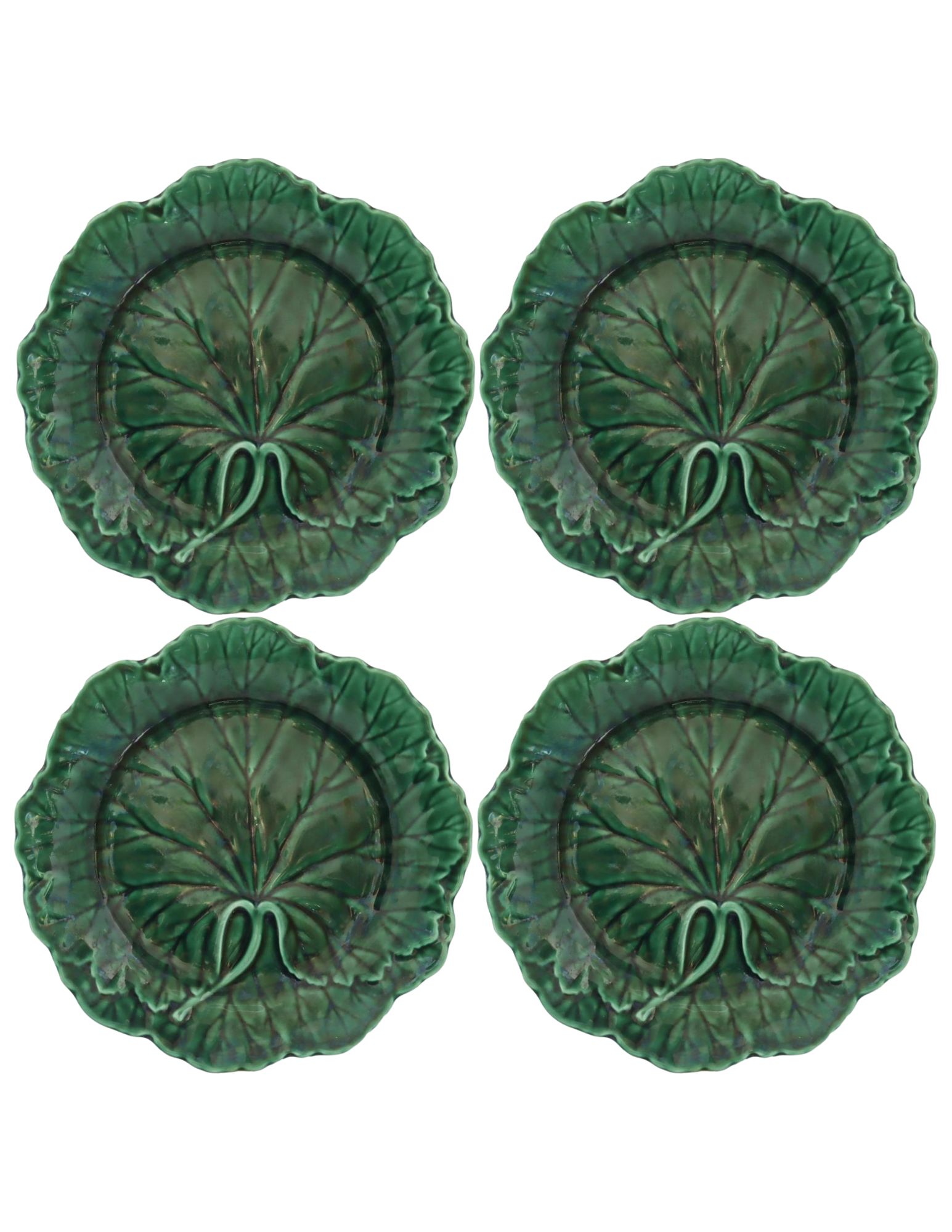 English Wedgwood Majolica Cabbage Plates~P77689892