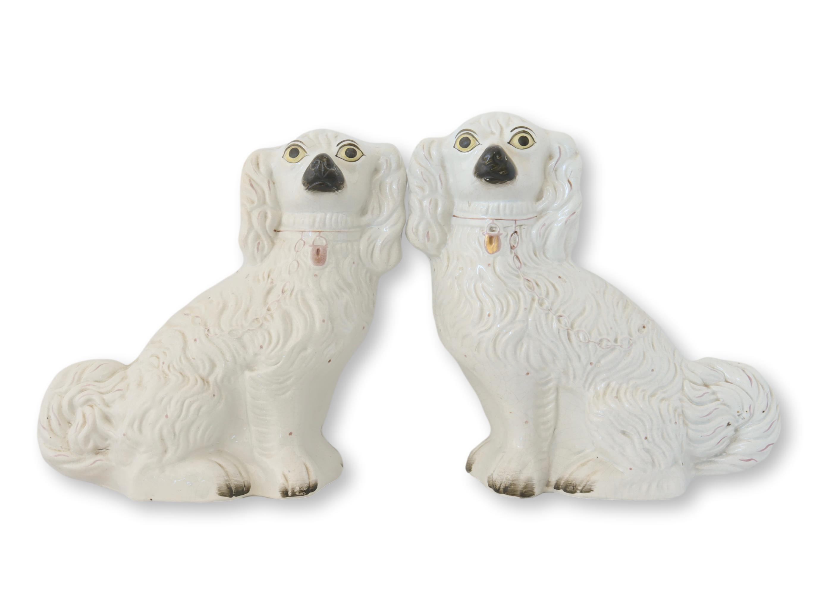 19th-C. Staffordshire King Charles Dogs~P77672413