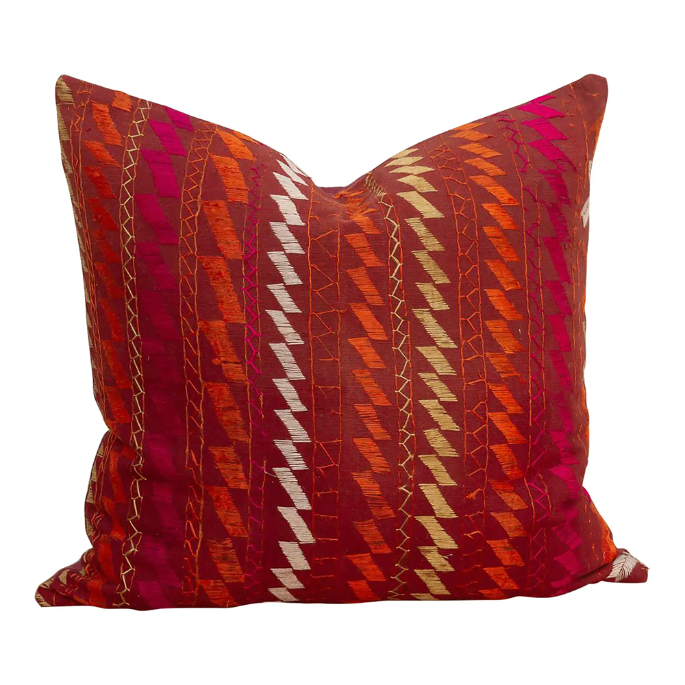 Vivid Petals, Antique Phulkari Pillow Vivid Petals, Antique Phulkari Pillow~P77773193