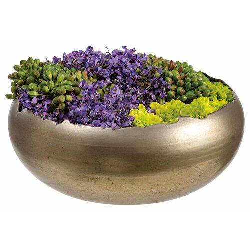 5" Berries Arrangement in Metal Bowl, Green