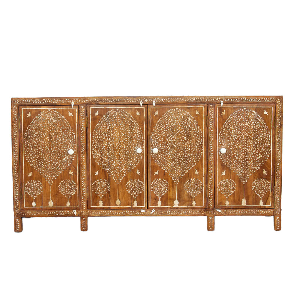 Tree of Life Inlay Brown Walnut Credenza~P77667360