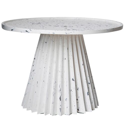 Fluted Side Table, Terrazzo