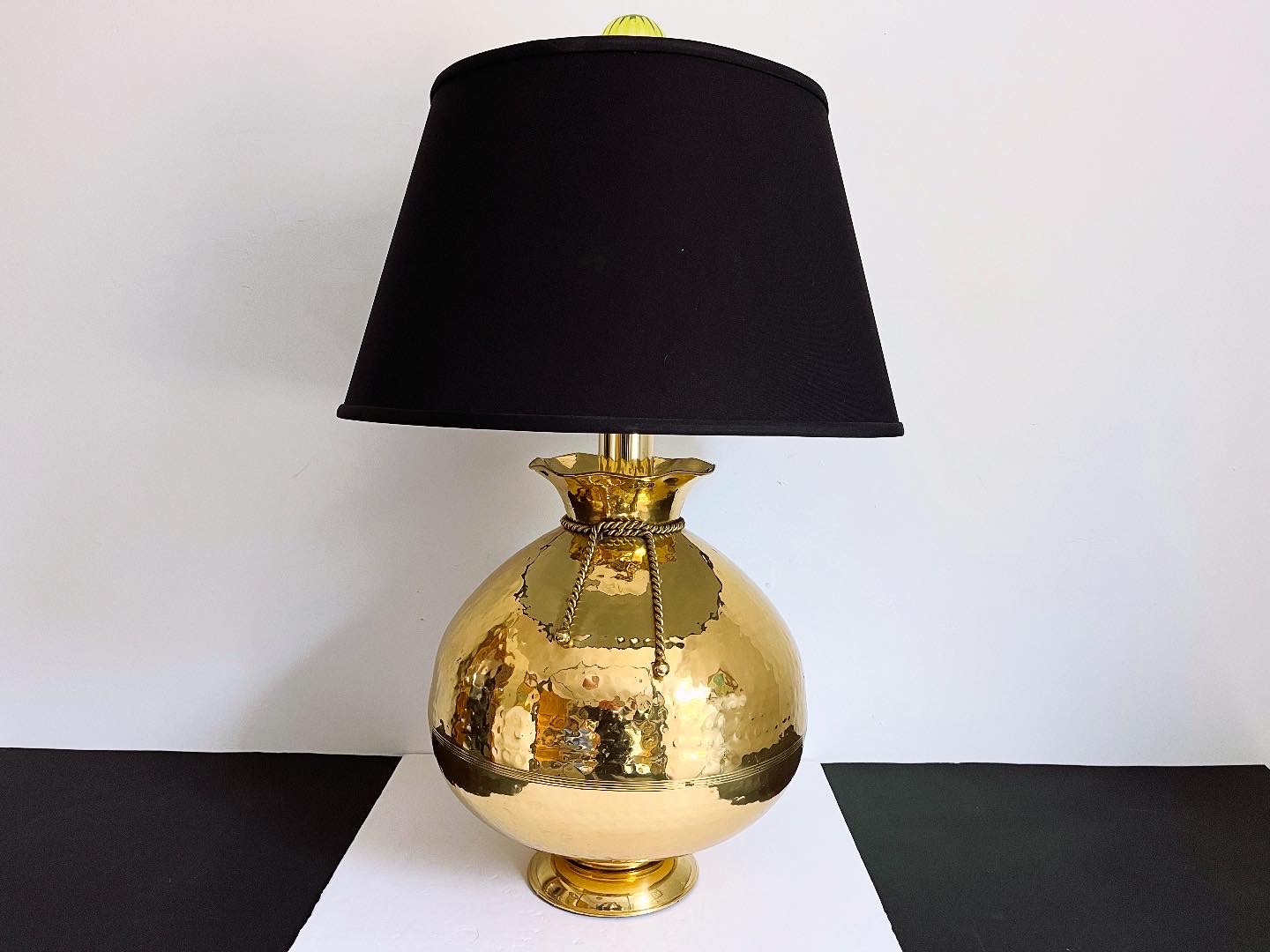 Hammered Brass Bag Lamp & Shade~P77731466