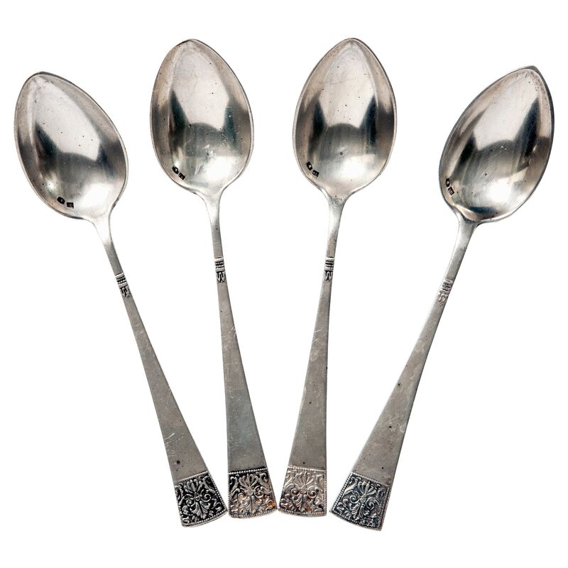 Antique European Soup Spoons, S/4
