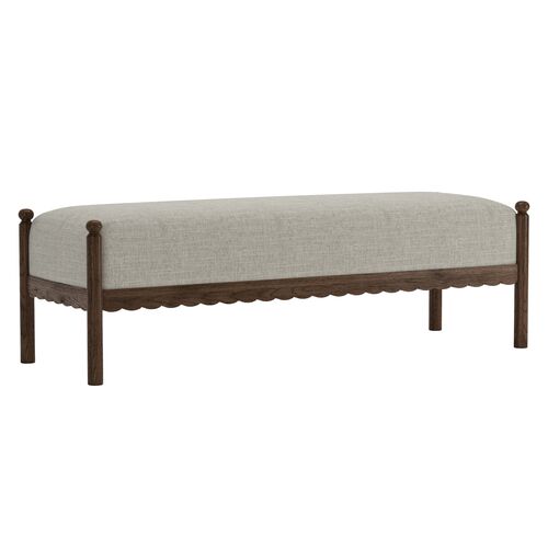 Bennett Scalloped Performance Linen Bench Bennett Scalloped Performance Linen Bench