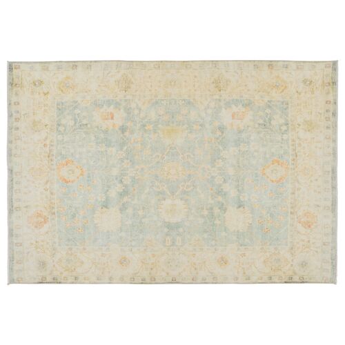 Demi Floral Rug, Light Blue
