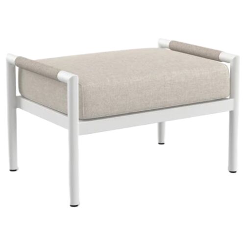 Riyana Outdoor Aluminum/Rope Ottoman