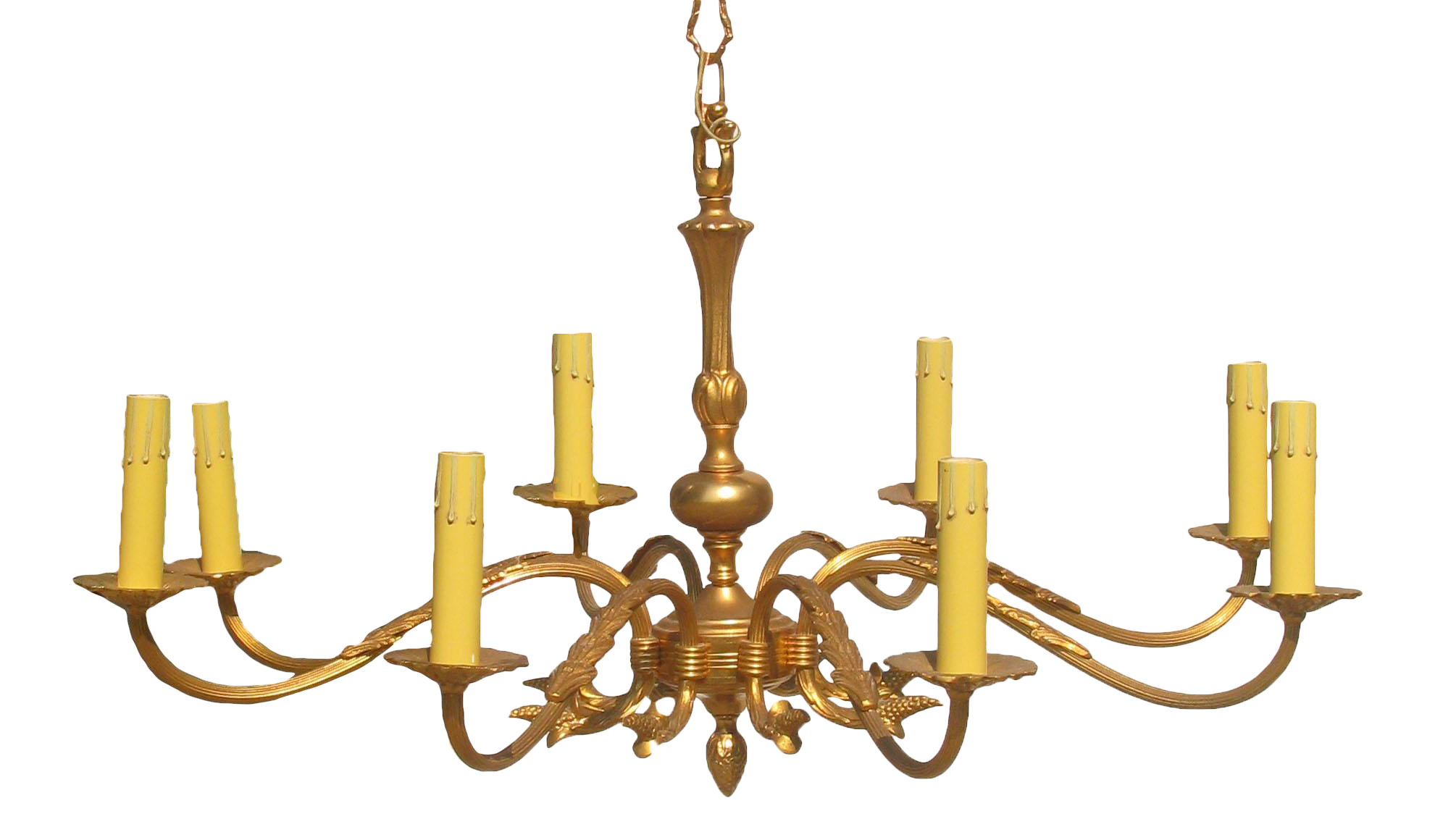 Large French Brass 8-Arm Chandelier~P77662290