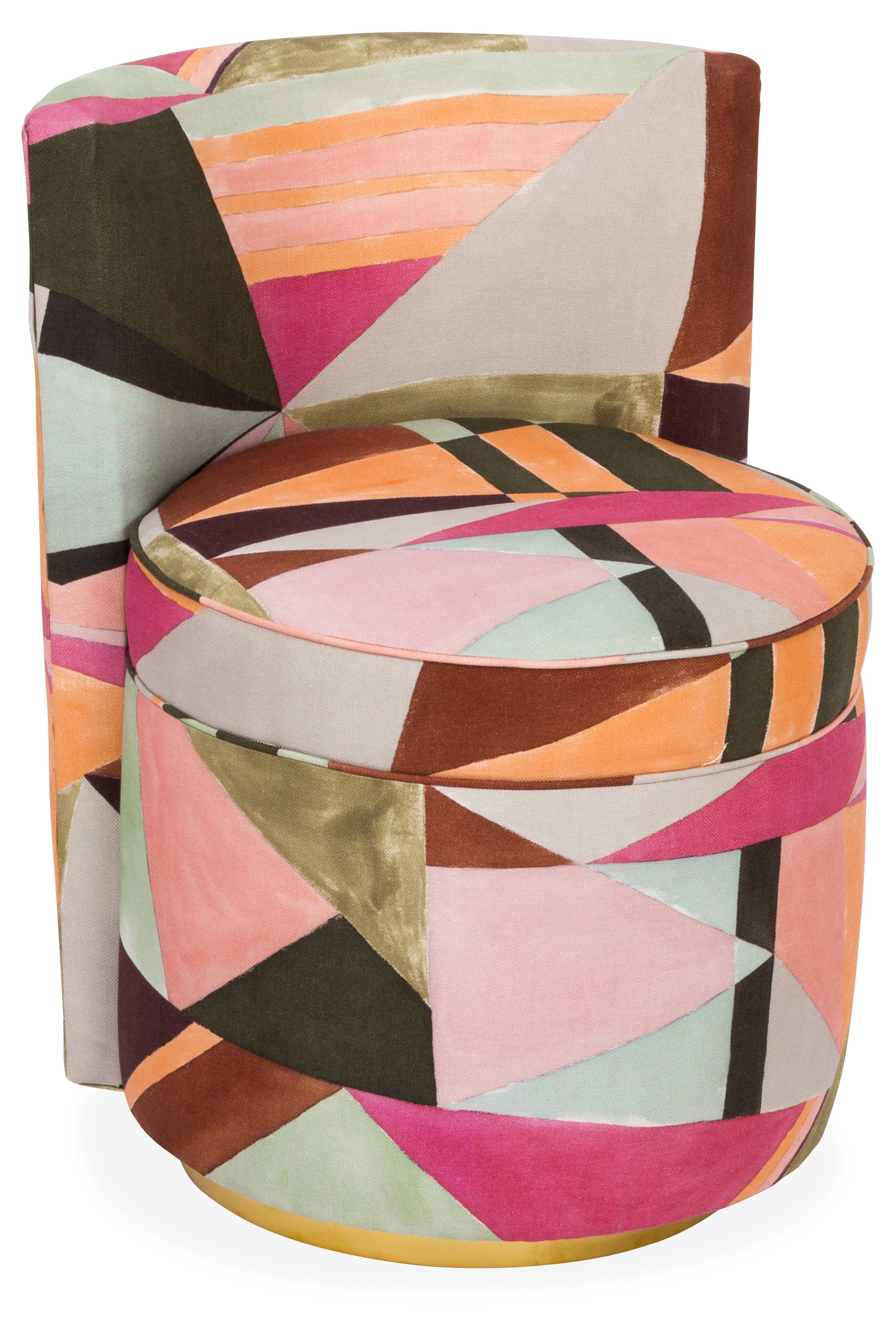 Jenna Swivel Chair, Pink Multi One Kings Lane