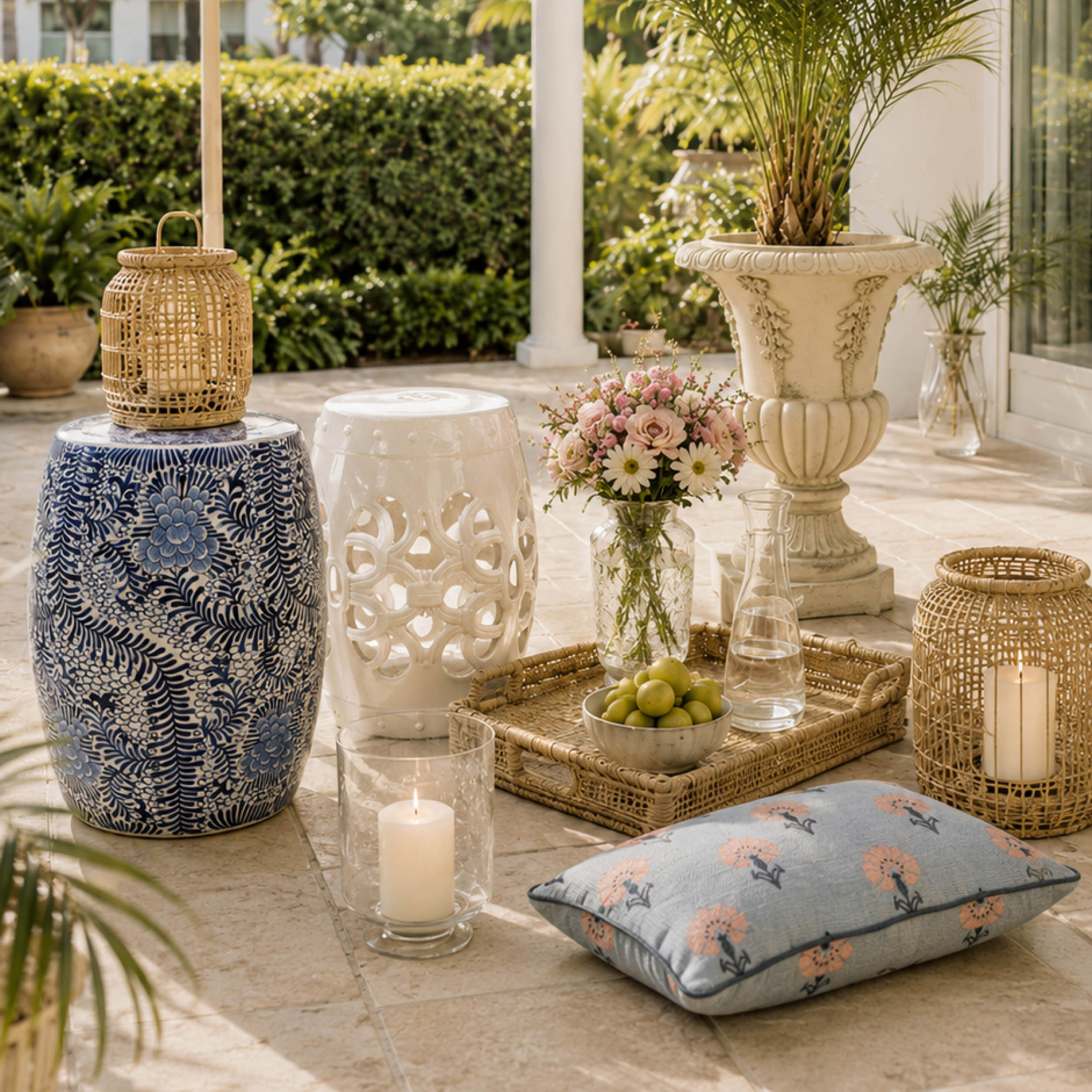 Cloud Chinoiserie Garden Stool | One Kings Lane
