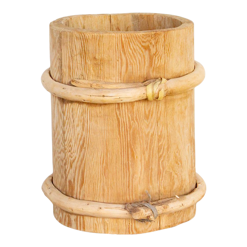 Charming Asian Bleached Wood Bucket~P77665991