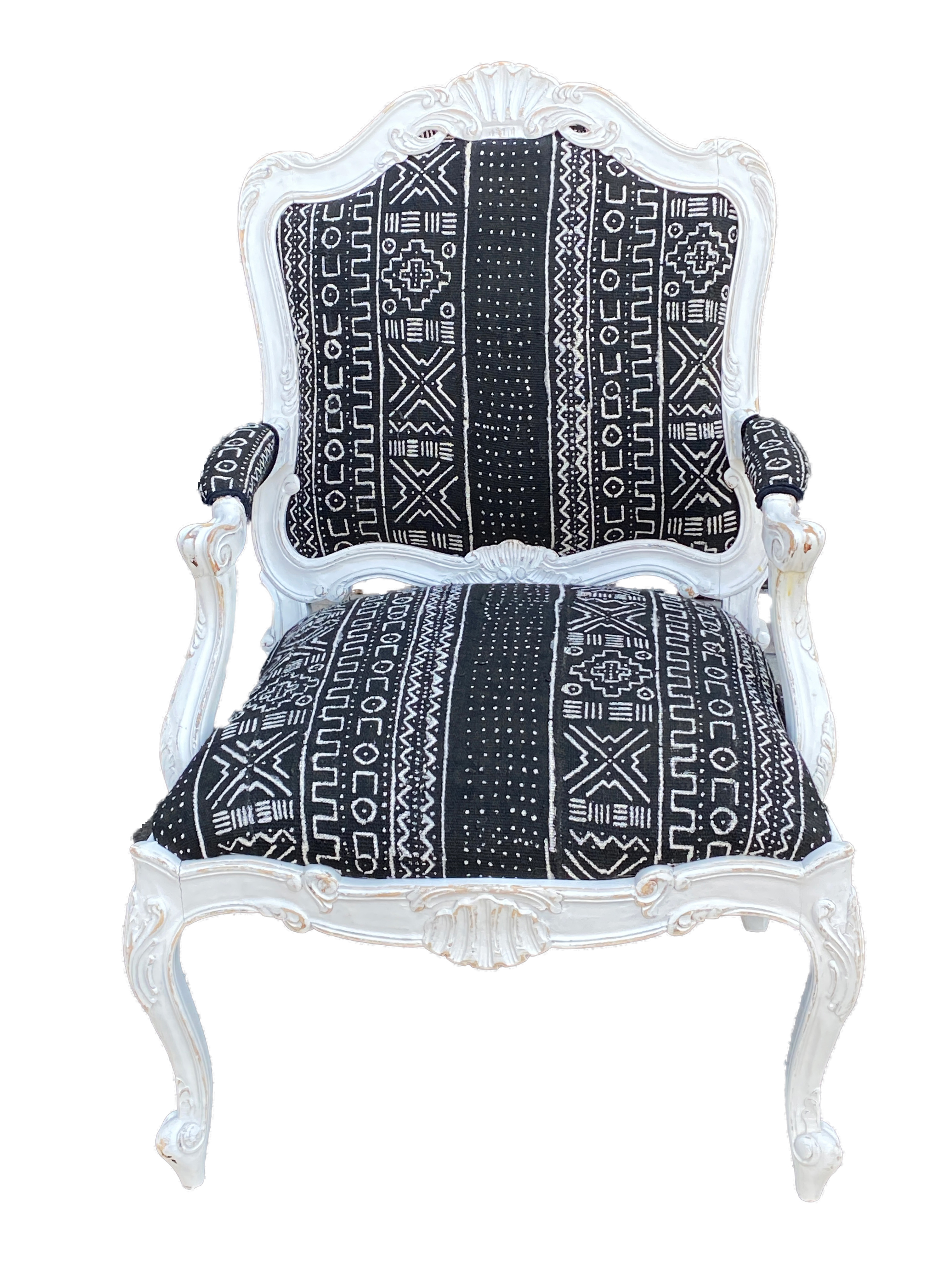French Style Chair With Mud Cloth~P77604780
