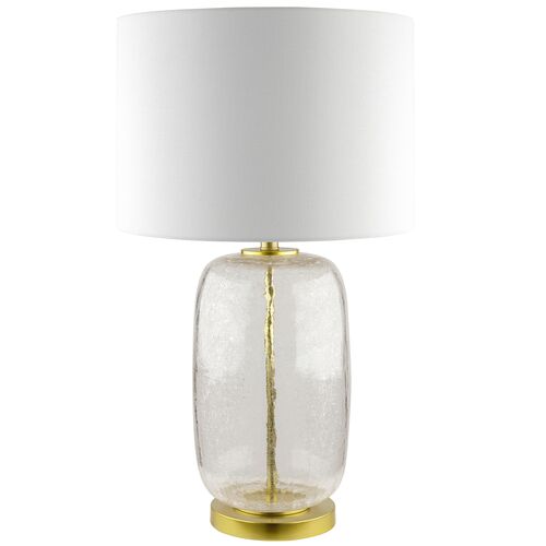Edna Glass Table Lamp, Clear/Gold
