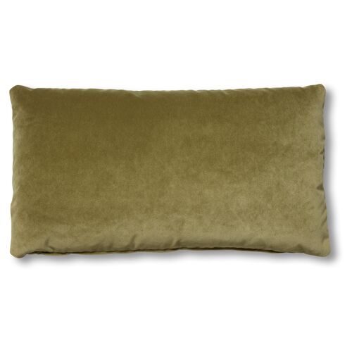 Ada Long Lumbar Pillow, Moss Velvet~P77483614