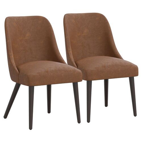 S/2 Barron Side Chair, Faux Leather~P77603622