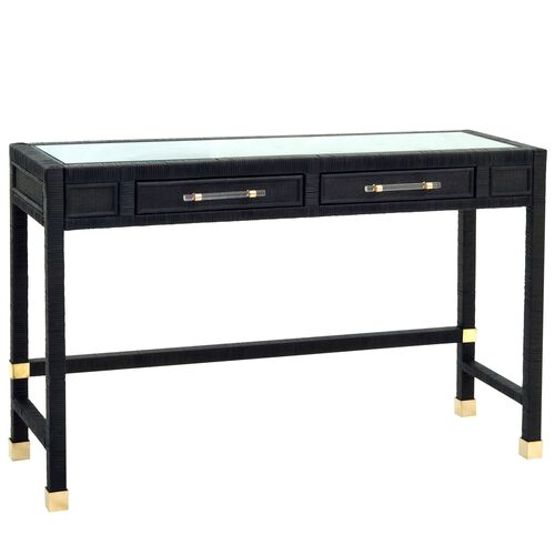 Valentino Rattan 2-Drawer Desk