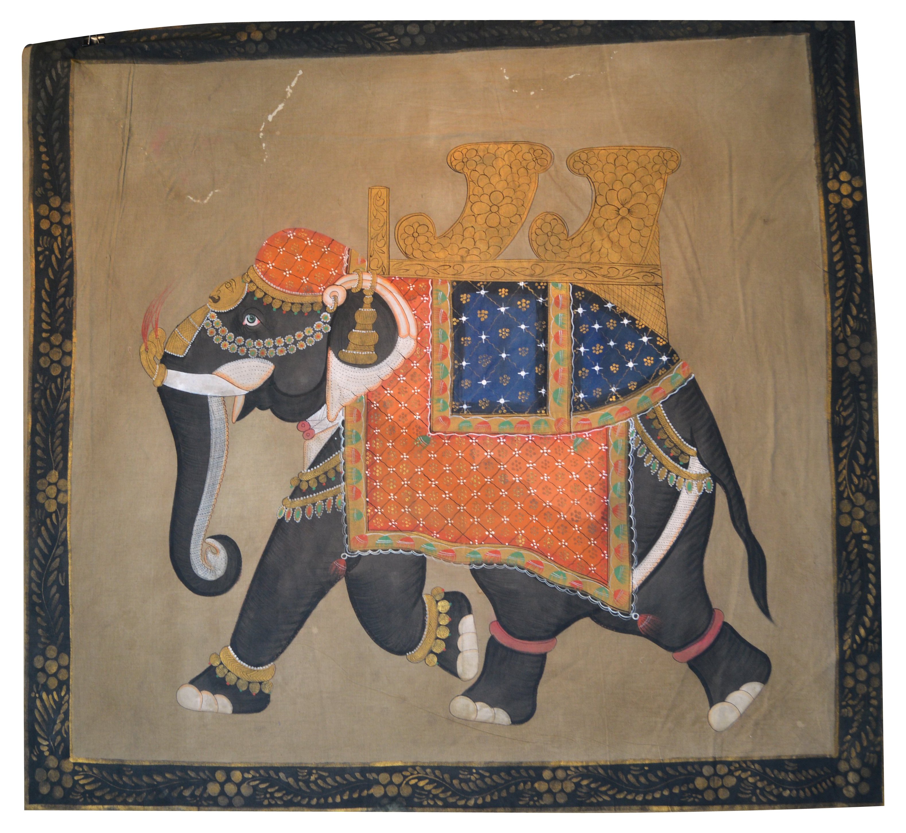 Antique Mughal Indian Elephant Painting~P77438985