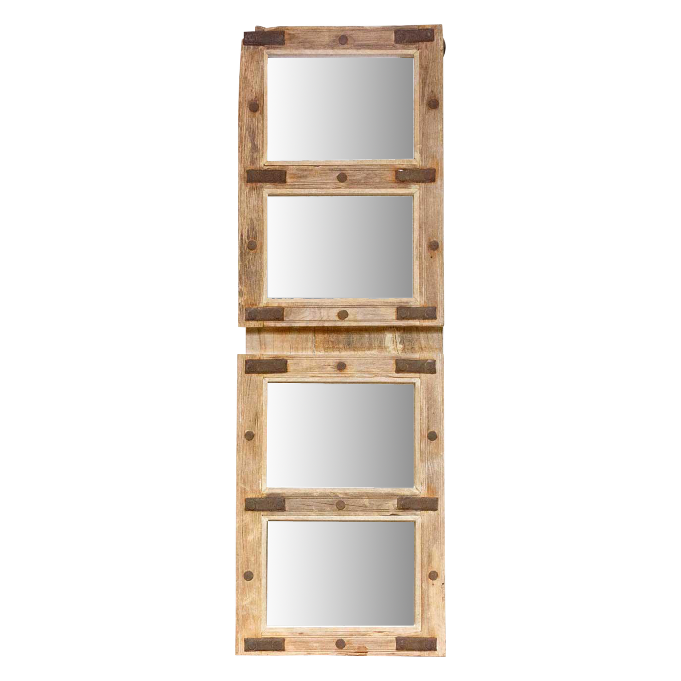 Antique Bleached Teak Window Mirror~P77698436