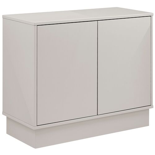 Ashford 2-Door Cabinet, High Gloss Warm Gray