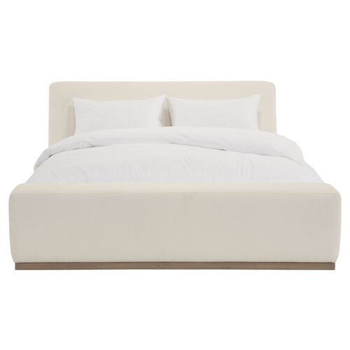 Leigh Linen Bed, Ivory White~P77316071