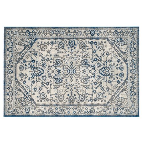 Flavie Jute-Blend Rug, Silver/Blue~P45977367