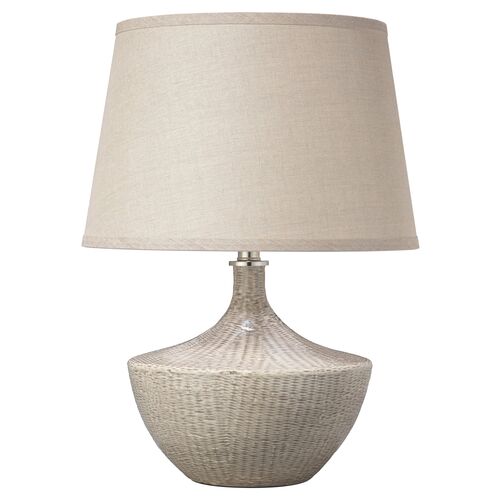 Basketweave Table Lamp, Off-White~P77426946