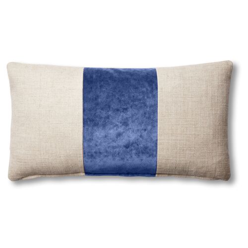 Blakely 12x23 Lumbar Pillow, Natural/Cobalt~P77551954
