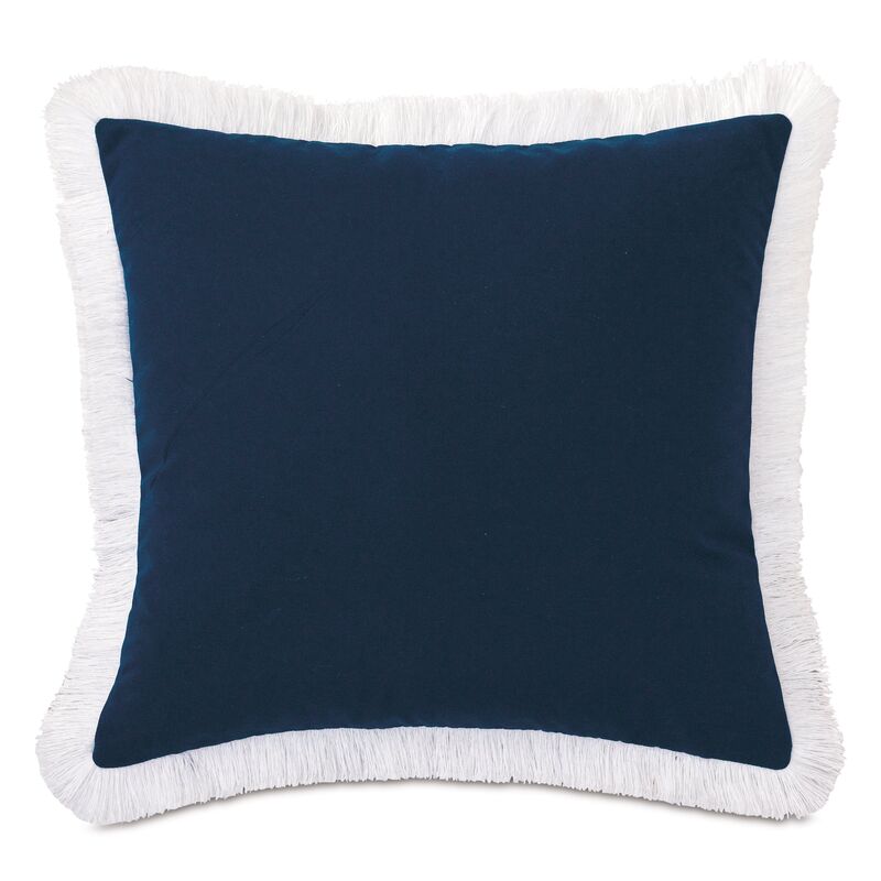 Luna 20x20 Outdoor Pillow, Navy/White