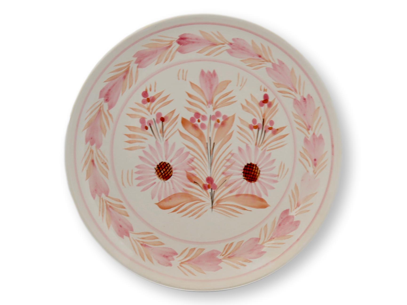 Rare Pink Quimper Dinner Plates, s/6~P77673144
